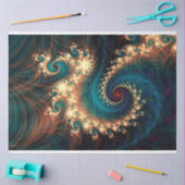 Fraktal Aquamarin Fantasy Spiral Abstrakt 26 Decou Seidenpapier (Basteln)