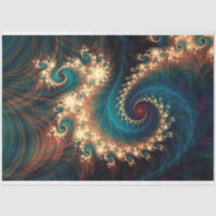 Fraktal Aquamarin Fantasy Spiral Abstrakt 26 Decou