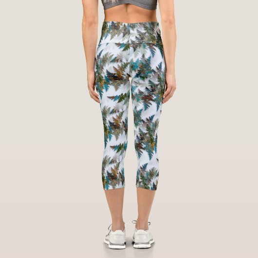 Fraktal Arctic Camouflage Capri Leggings (Rückseite)