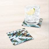 Fraktal Arctic Camouflage Rechteckiger Pappuntersetzer (Vor Ort)