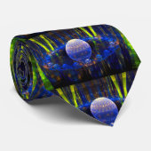 Fraktal Art Abstrakt Spheres Blue Digital Image Krawatte (Gerollt)