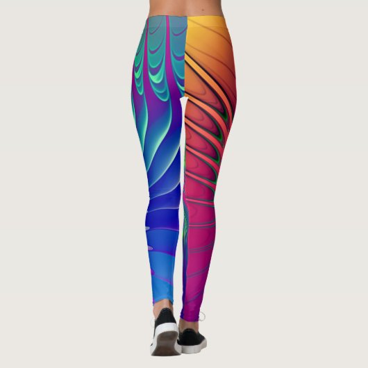 Fraktal Art - AUSSENBURST POWER SPIRAL Leggings (Rückseite)