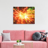 Fraktal Art B Wrapped Canvas Leinwanddruck (Insitu (Wohnzimmer))