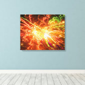 Fraktal Art B Wrapped Canvas Leinwanddruck (Insitu (Holzboden))
