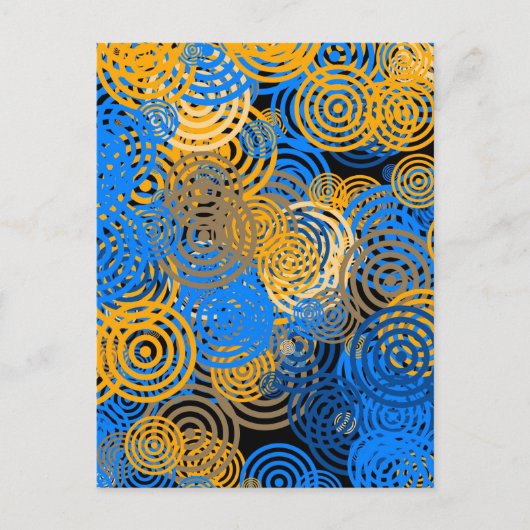 Fraktal Art Blue Circles Swirt Mandala Wine tastin Postkarte (Vorderseite)