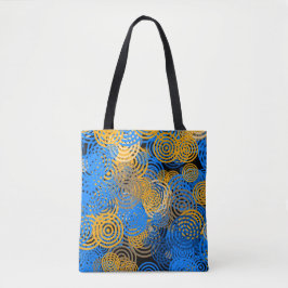 Fraktal Art Blue Geometric Circles Swirl Mandala Tasche