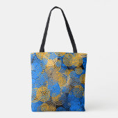 Fraktal Art Blue Geometric Circles Swirl Mandala Tasche (Rückseite)