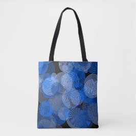 Fraktal Art Blue Geometric Circles Swirl Mandala Tasche