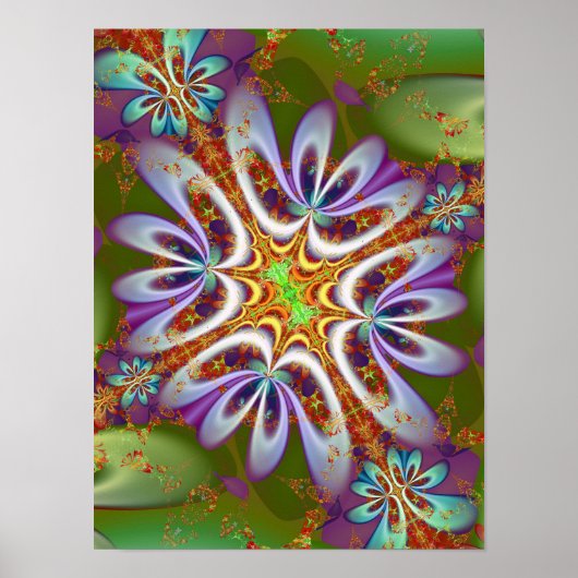 Fraktal Art Blume Poster (Vorne)