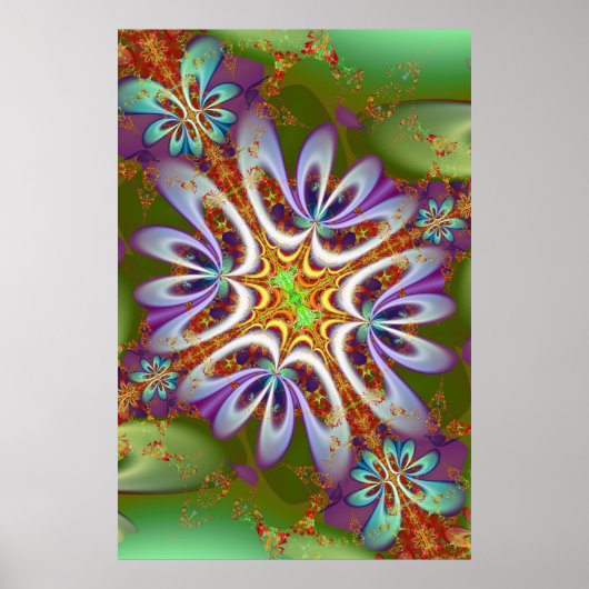 Fraktal Art Blume Poster (Vorne)
