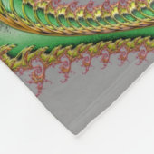 Fraktal Art Deko Stil grünes Gold grau Fleecedecke (Ecke)