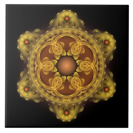 Fraktal Art Fee Mandala Fliese (Vorderseite)