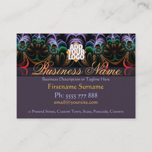 Fraktal Art Garden Business Card Visitenkarte (Vorderseite)