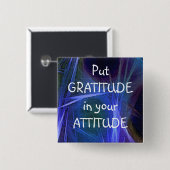 Fraktal Art GRATITUDE Positive Affirmation Button (Vorne & Hinten)