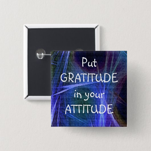 Fraktal Art GRATITUDE Positive Affirmation Button (Vorne & Hinten)