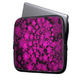 Fraktal Art Hot Pink Neon Stars Laptopschutzhülle (Vorderseite Links)