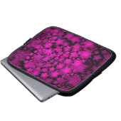 Fraktal Art Hot Pink Neon Stars Laptopschutzhülle (Vorne Knopf)