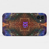 Fraktal Art Indigo-Earth Custom Monogram Case-Mate iPhone Hülle (Rückseite (Horizontal))