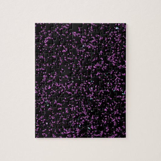 Fraktal Art Lila Pink Glitzer Muster Schwarz Puzzle (Vertikal)