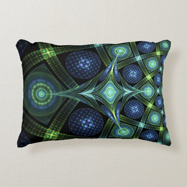 Fraktal Art Mandala Universe Accent Throw Kissen (Vorderseite)