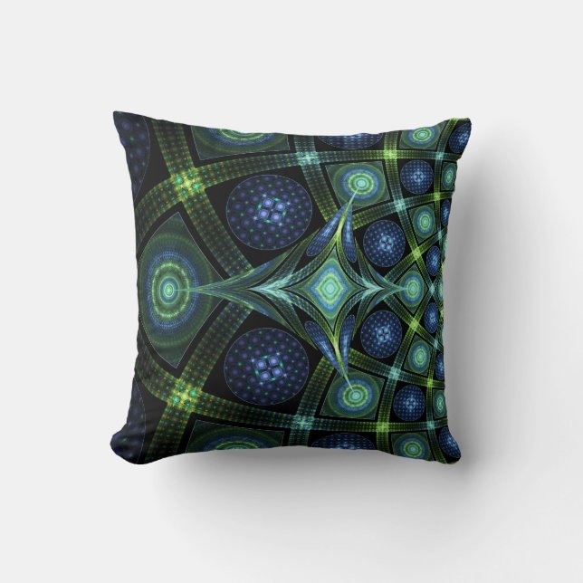 Fraktal Art Mandala Universe Throw Kissen (Vorderseite)