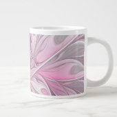 Fraktal Art Pink Blume Dream, Blumenfreude Jumbo-Tasse (Rechts)