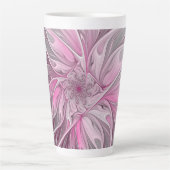Fraktal Art Pink Blume Dream, Blumenfreude Milchtasse (Vorderseite)