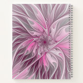 Fraktal Art Pink Blume Dream, Blumenfreude Notizblock (Rückseite)