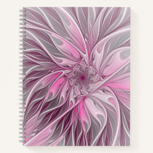 Fraktal Art Pink Blume Dream, Blumenfreude Notizblock