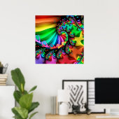 Fraktal Art Spirale Melodic Regenbogen Poster (Heimbüro)