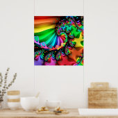 Fraktal Art Spirale Melodic Regenbogen Poster (Küche)