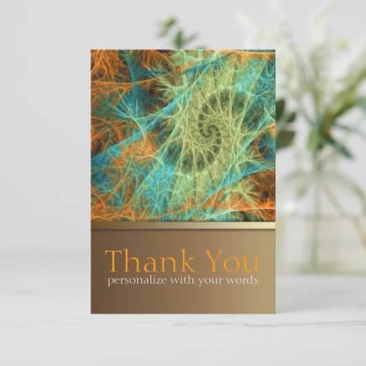 Fraktal Art Swirl Vielen Dank Einladung (Stehend Vorderseite)