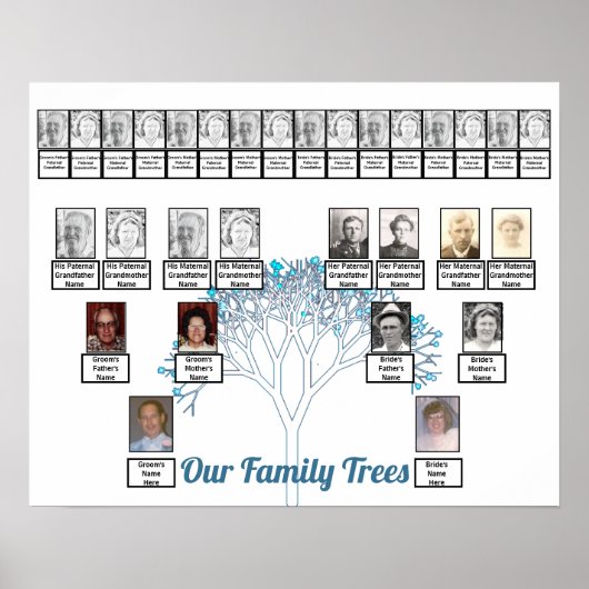 Fraktal Art Tree Blumen Familienbaum Poster (Vorne)