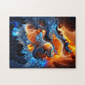 Fraktal-Artwork für Eisen und Feuerspiralen Puzzle (Horizontal)