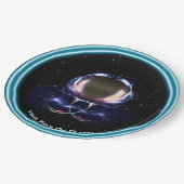 Fraktal Astronaut Pappteller (Schrägansicht)