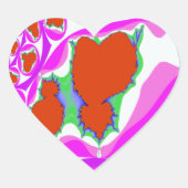 Fraktal-Aufkleber für Blutungen Herz-Aufkleber (Vorderseite)