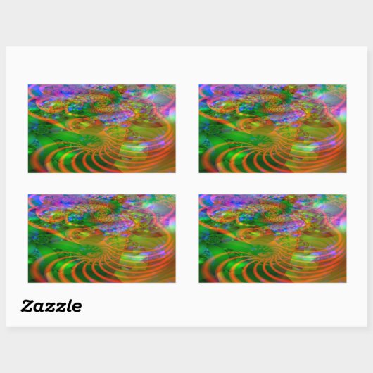 Fraktal-Aufkleber Rechteckiger Aufkleber (Blatt)