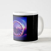 Fraktal aus blauem Lüstern Jumbo-Tasse (Vorderseite Rechts)