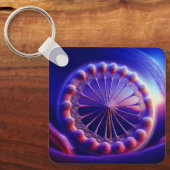 Fraktal aus blauem Lüstern Schlüsselanhänger (Vorderseite)