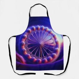 Fraktal aus blauem Lüstern Schürze
