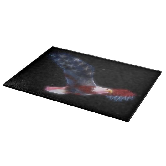 Fraktal Bald Eagle Flag Patriotic Cutting Board Schneidebrett (Ecke)