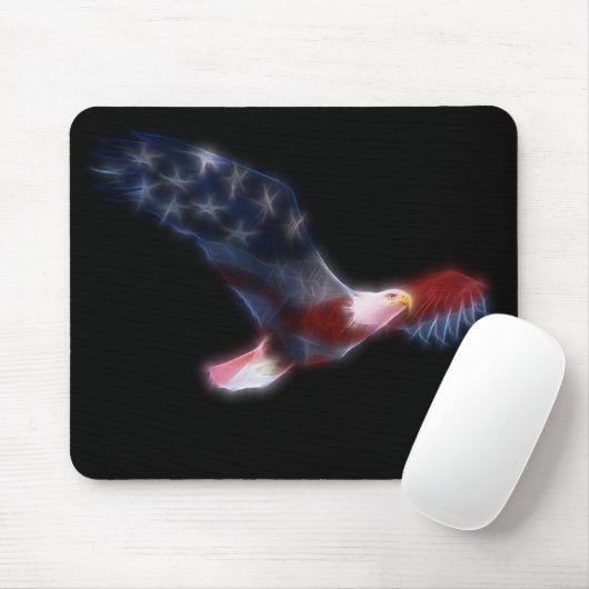 Fraktal Bald Eagle Patriotic Mousepad (Mit Mouse)