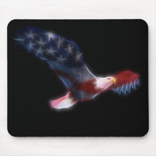 Fraktal Bald Eagle Patriotic Mousepad (Vorne)