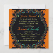 Fraktal Batik Lace Geburtstagsparty Einladungen (Rückseite)