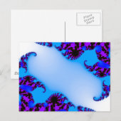 Fraktal blau postkarte (Vorne/Hinten)