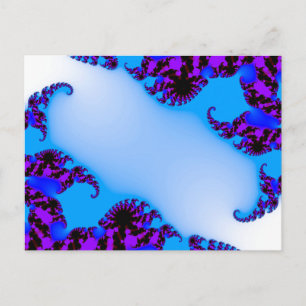 Fraktal blau postkarte