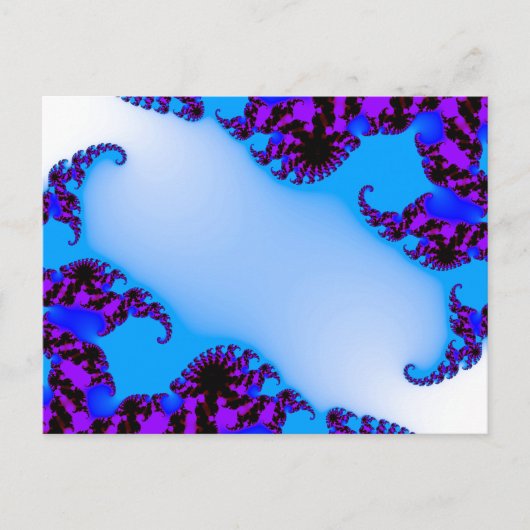 Fraktal blau postkarte (Vorderseite)