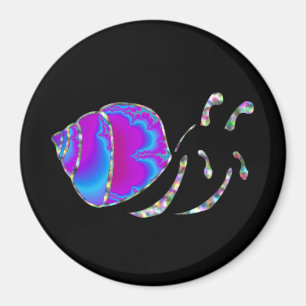 Fraktal Blau und Lila Muschel Magnet