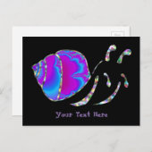 Fraktal Blau und Lila Muschel Postkarte (Vorne/Hinten)