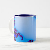 Fraktal blau zweifarbige tasse (Vorderseite Links)